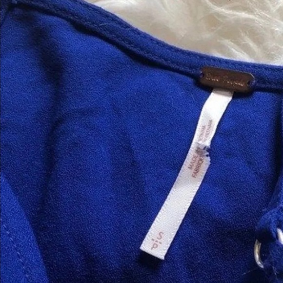 Free People Royal Blue Lace Up Tank Small - Picture 2 of 2